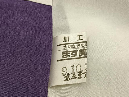 平和屋着物●上質な色無地　南天地紋　菫色　ますいわ屋扱い　正絹　逸品　未使用　BAAW0964hj