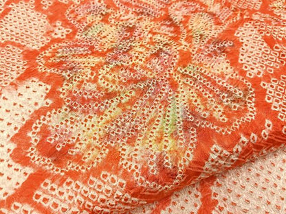 平和屋着物●豪華振袖　総絞り　流水牡丹文　正絹　逸品　BAAW0966hj