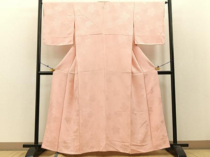 平和屋着物●上質な色無地　草葉地紋　虹色　正絹　逸品　未使用　BAAW0967hj
