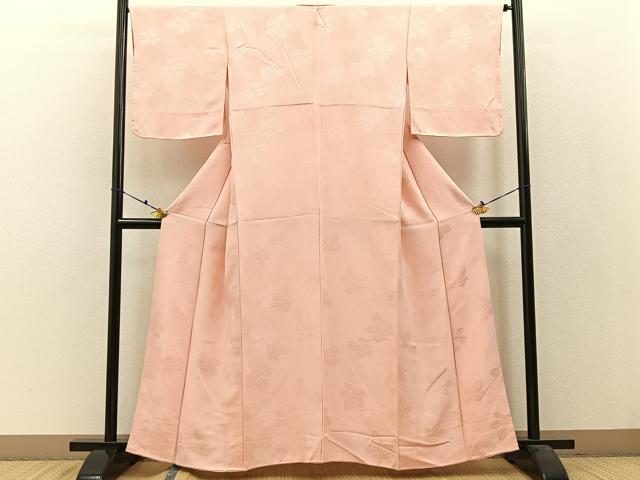 平和屋着物●上質な色無地　草葉地紋　虹色　正絹　逸品　未使用　BAAW0967hj