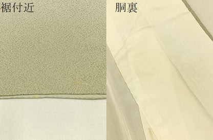 平和屋着物●上質な色無地　柳鼠色　正絹　逸品　BAAW0971hj