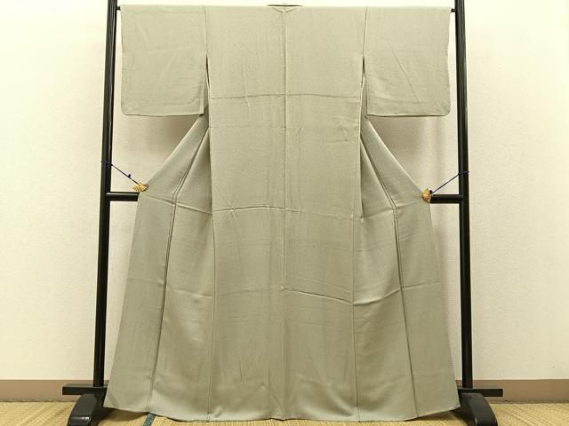平和屋着物○上質な色無地 柳鼠色 正絹 逸品 BAAW0971hj