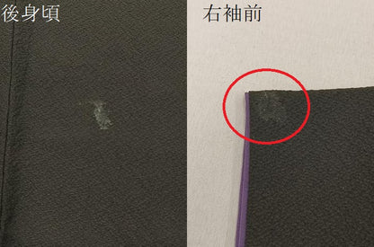 平和屋着物●上質な小紋　総刺繍　丁字　有職文様　黒地　金糸　正絹　逸品　BAAW0972hj