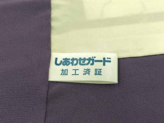 平和屋着物●上質な小紋　総刺繍　丁字　有職文様　黒地　金糸　正絹　逸品　BAAW0972hj