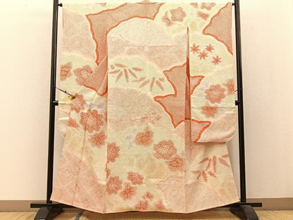 平和屋着物●豪華振袖　総絞り　有職花文　正絹　逸品　BAAW0973hj