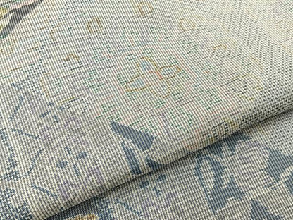 平和屋着物●大島紬 白大島 7マルキ 切嵌花唐草文 正絹 逸品 未使用 BAAW0974hj