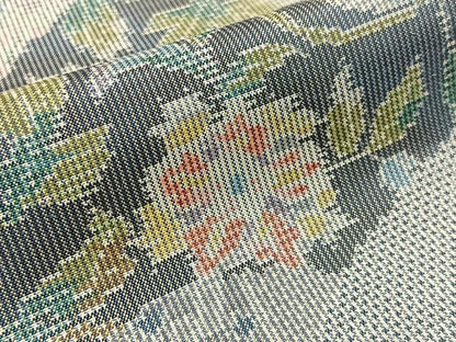 平和屋着物●大島紬 白大島 7マルキ 切嵌花唐草文 正絹 逸品 未使用 BAAW0974hj