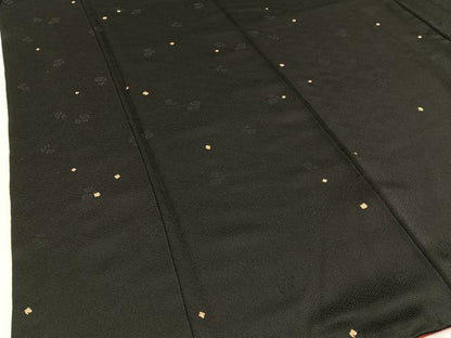 平和屋着物●上質な小紋 箔散らし 黒地 金彩 正絹 逸品 BAAW0979hj