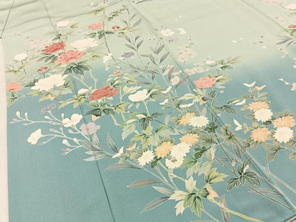 平和屋着物●訪問着 友禅 作家物 草花文 暈し染め 正絹 逸品 BAAW0988hj