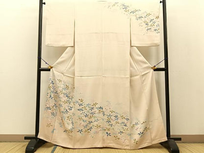 平和屋着物●訪問着 友禅 作家物 枝花文 暈し染め 正絹 逸品 BAAW0991hj
