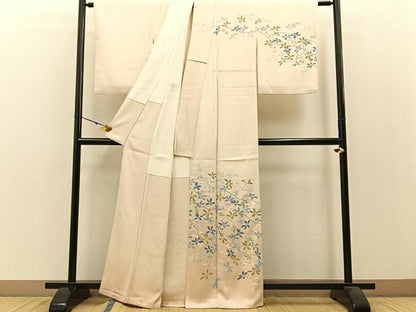 平和屋着物●訪問着 友禅 作家物 枝花文 暈し染め 正絹 逸品 BAAW0991hj