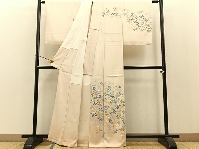 平和屋着物●訪問着 友禅 作家物 枝花文 暈し染め 正絹 逸品 BAAW0991hj