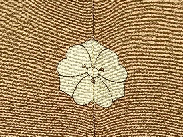 平和屋着物●上質な色無地 榛色 正絹 逸品 未使用 BAAW0992hj