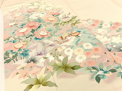 平和屋着物●豪華色留袖 友禅 作家物 鴛鴦花文 暈し染め 正絹 逸品 未使用 BAAW0995hj