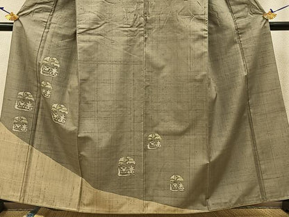 平和屋着物●訪問着 紬地 兎 正絹 逸品 BAAW0997hj