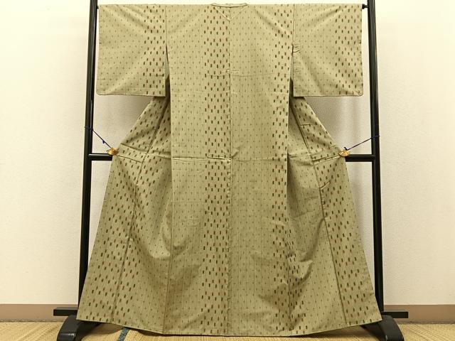 平和屋着物●上質な紬　十字絣　正絹　逸品　BAAW1000hj 平和屋着物○上質な紬 十字絣 正絹 逸品 BAAW1000hj