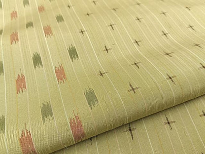 平和屋着物●上質な紬　十字絣　正絹　逸品　BAAW1000hj