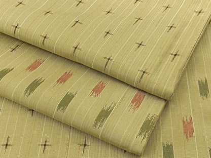 平和屋着物●上質な紬　十字絣　正絹　逸品　BAAW1000hj
