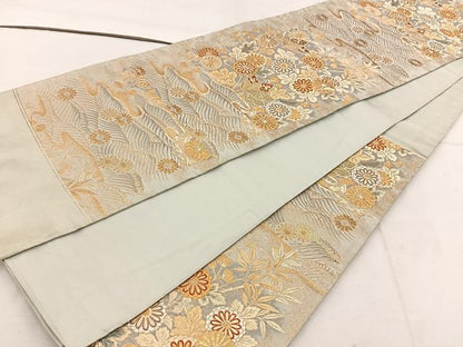 平和屋着物◎六通柄袋帯　舞蝶花文　金銀糸　正絹　逸品　BAAW1019mz