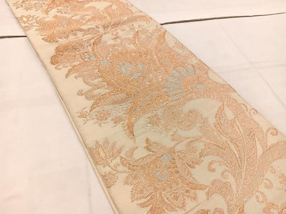 平和屋着物◎六通柄　本袋帯　更紗花文　金糸　正絹　逸品　BAAW1038mz