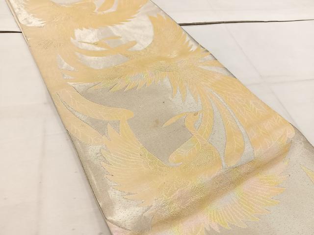 平和屋着物◎六通柄袋帯　鳳凰　金糸　正絹　逸品　BAAW1056mz