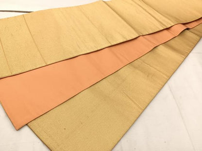平和屋着物◎全通柄袋帯　金糸　正絹　逸品　BAAW1074mz