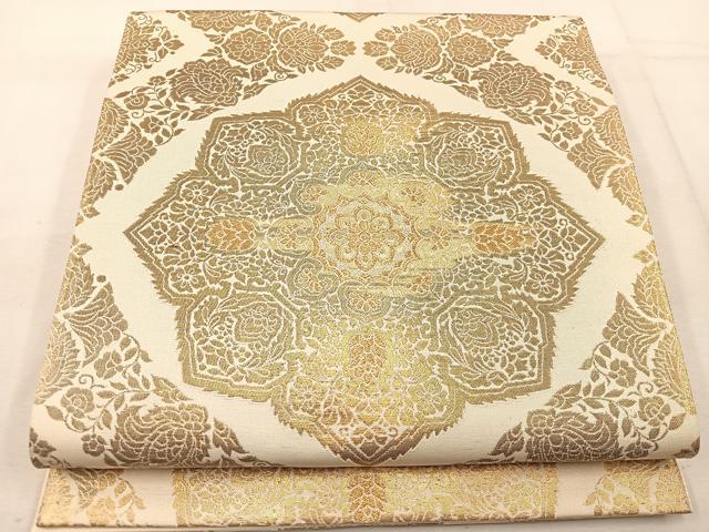 平和屋着物◎六通柄袋帯　宝相華　金糸　正絹　逸品　BAAW1077mz