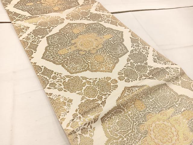 平和屋着物◎六通柄袋帯　宝相華　金糸　正絹　逸品　BAAW1077mz