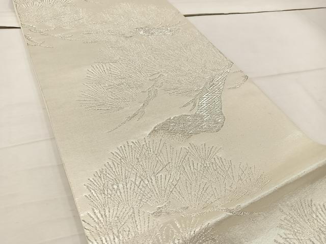 平和屋着物◎六通柄袋帯　枝松文　銀糸　正絹　逸品　BAAW1081mz