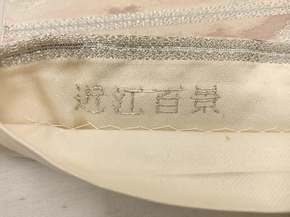 平和屋着物◎六通柄袋帯 近江百景 プラチナ箔本銀糸 正絹 逸品 BAAW1088mz