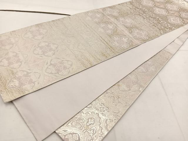 平和屋着物◎六通柄 本袋帯 草花文 金銀糸 正絹 逸品 BAAW1108mz