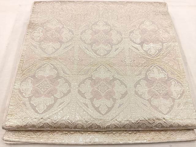 平和屋着物◎六通柄 本袋帯 草花文 金銀糸 正絹 逸品 BAAW1108mz