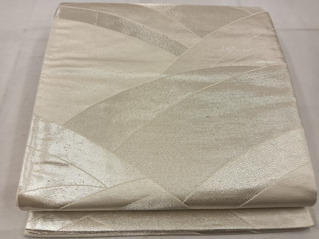 平和屋着物◎六通柄袋帯 幾何学文様 銀糸 正絹 逸品 BAAW1120mz