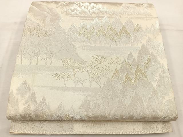 平和屋着物◎西陣　六通柄袋帯　樹林文　金銀糸　正絹　逸品　BAAW1148mz