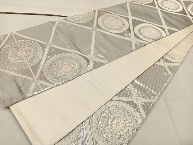 平和屋着物◎六通柄袋帯　唐織　宝相華　銀糸　正絹　逸品　BAAW1195mz
