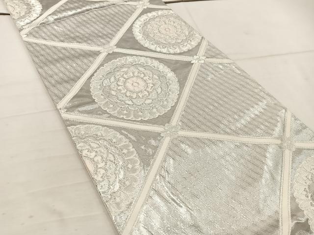 平和屋着物◎六通柄袋帯　唐織　宝相華　銀糸　正絹　逸品　BAAW1195mz