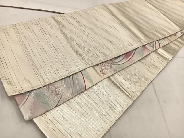 平和屋着物◎両面　全通柄袋帯　桃山　流水文　銀糸　正絹　逸品　BAAW1273mz