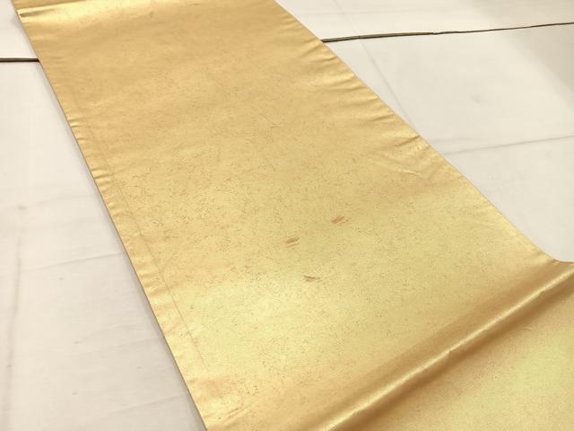 平和屋着物◎六通柄袋帯　霞文　金糸　引箔　正絹　逸品　BAAW1341mz