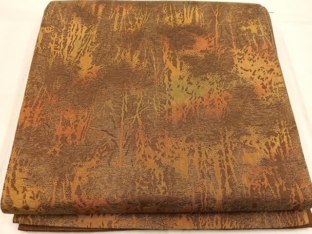 平和屋着物◎全通柄袋帯　樹林文　正絹　逸品　BAAW1354mz