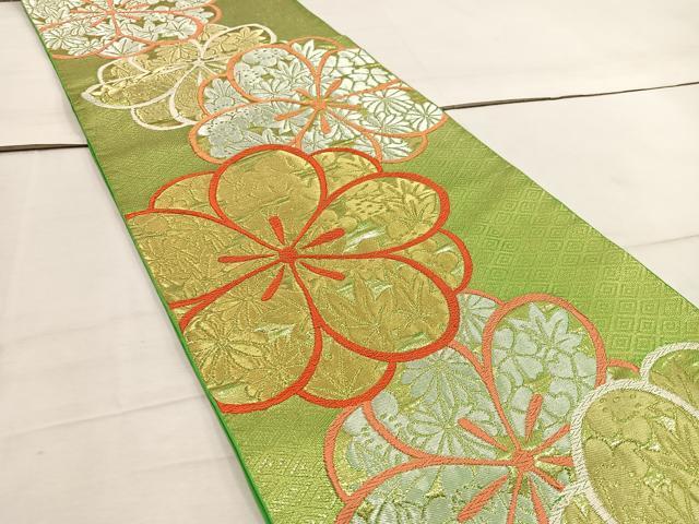 平和屋着物○西陣 川島織物 六通柄 本袋帯 梅花文 金糸 正絹