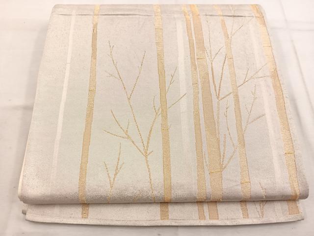 平和屋着物◎六通柄袋帯　樹林文　金糸　正絹　逸品　BAAW1373mz