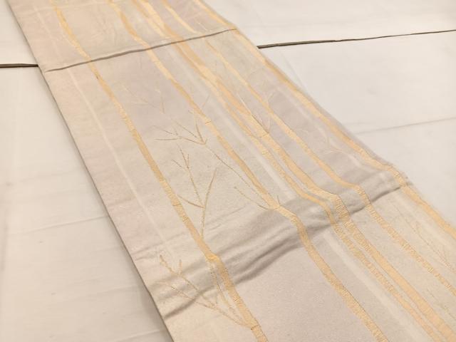 平和屋着物◎六通柄袋帯　樹林文　金糸　正絹　逸品　BAAW1373mz