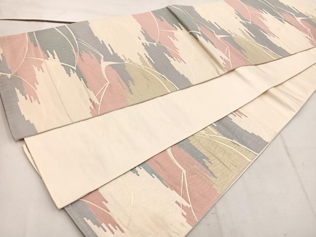 平和屋着物◎六通柄袋帯　動物霞文　正絹　逸品　BAAW1385mz