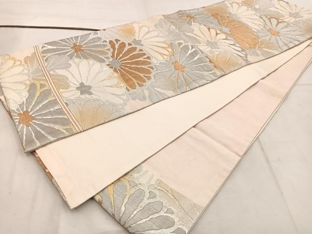 平和屋着物◎六通柄　京袋帯　菊　金銀糸　正絹　逸品　BAAW1390mz