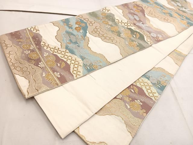 平和屋着物◎六通柄袋帯　鳳凰花文　金銀糸　正絹　逸品　BAAW1398mz