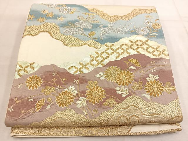 平和屋着物◎六通柄袋帯　鳳凰花文　金銀糸　正絹　逸品　BAAW1398mz