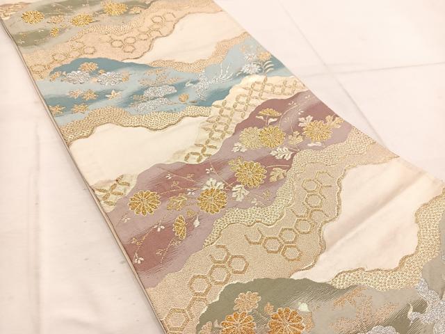 平和屋着物◎六通柄袋帯　鳳凰花文　金銀糸　正絹　逸品　BAAW1398mz