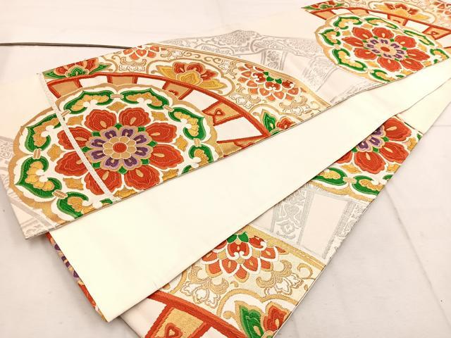 平和屋着物◎六通柄袋帯　唐織　宝相華　金銀糸　正絹　逸品　BAAW1412mz