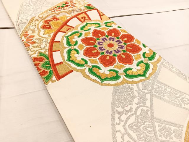 平和屋着物◎六通柄袋帯　唐織　宝相華　金銀糸　正絹　逸品　BAAW1412mz