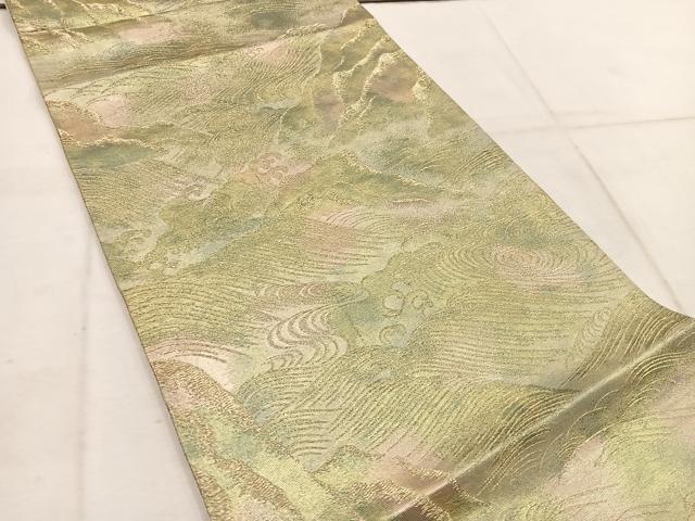 平和屋着物◎西陣　六通柄　京袋帯　立波文　金糸　引箔　正絹　逸品　BAAW1417mz